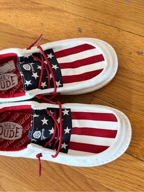 Hey Dude Kids Canvas Slip-On Sneakers - Red, White & Blue
